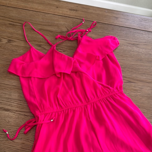 Vibrant Pink Ruffle Romper - Picture 10 of 11